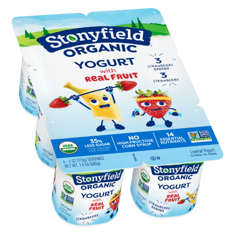 Stonyfield Organic Kids Strawberry & Strawberry Banana Lowfat Yogurt 