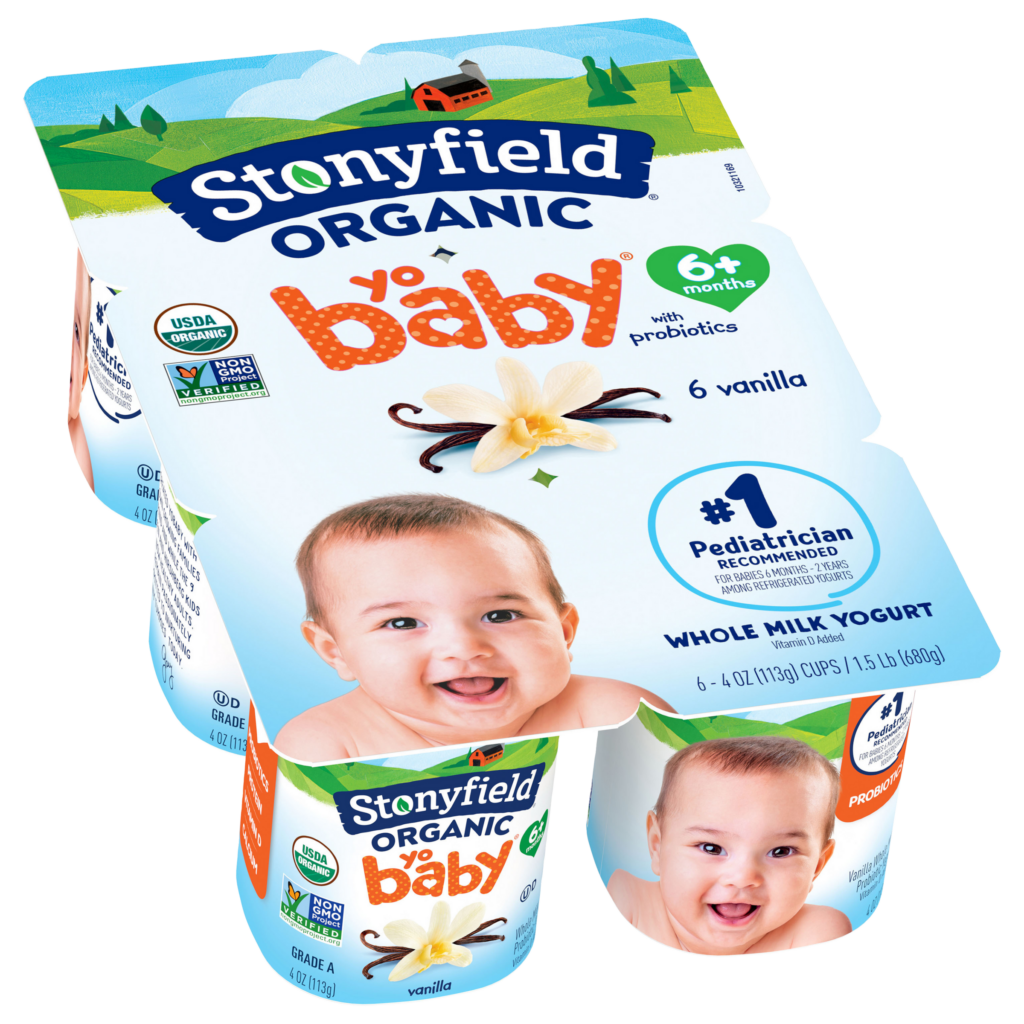 Stonyfield Organic YoBaby Whole Milk Baby Yogurt Cups, Plain, 6 Ct -  Stonyfield