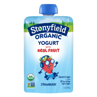 Stonyfield Organic Kids Strawberry Lowfat Yogurt Pouch, 3.5 oz.