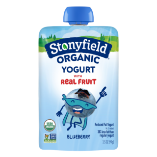 Stonyfield Organic Kids Blueberry Lowfat Yogurt Pouch, 3.5 oz.