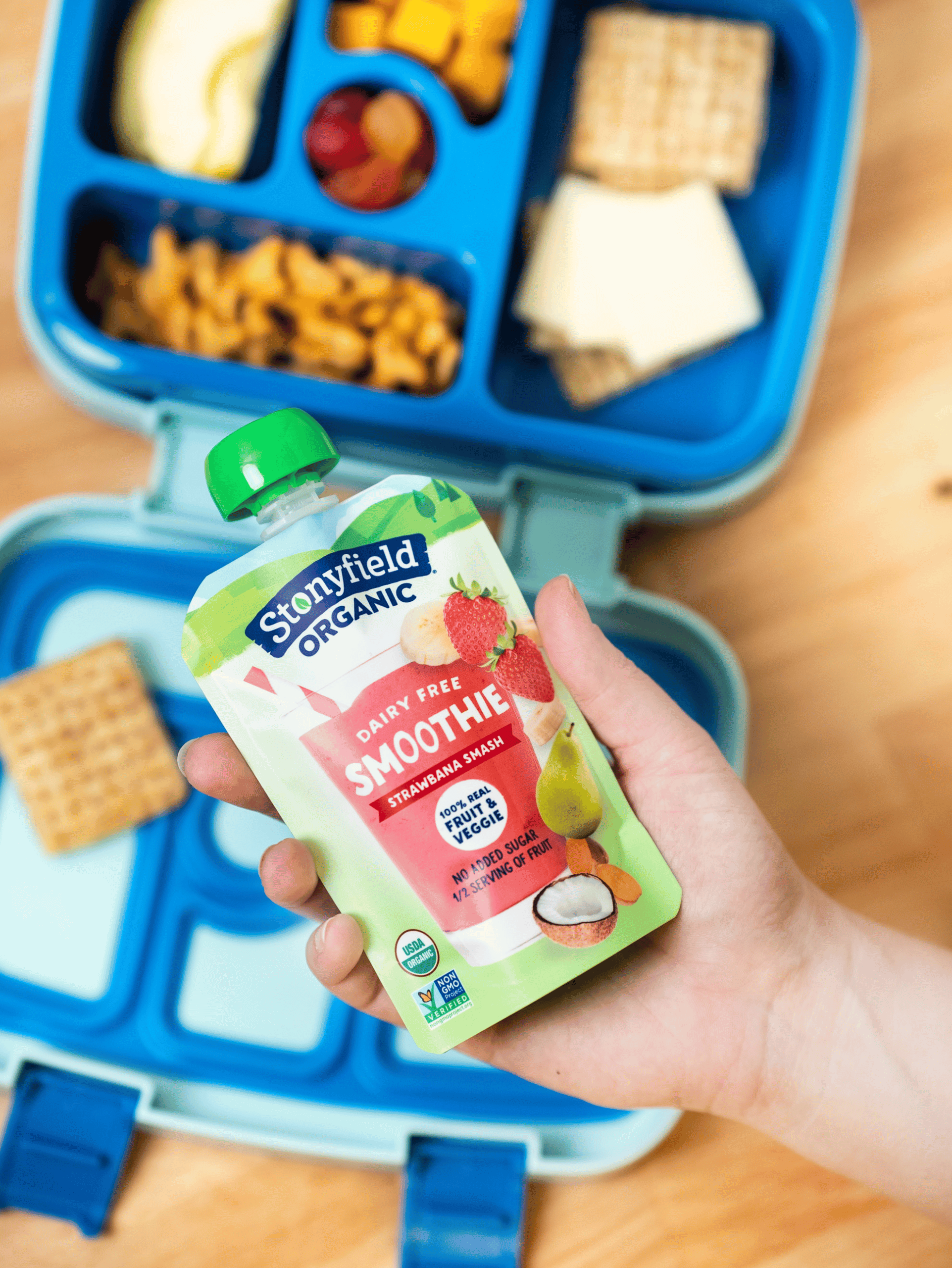 Pack Stonyfield Organic dairy-free pouches for the win!